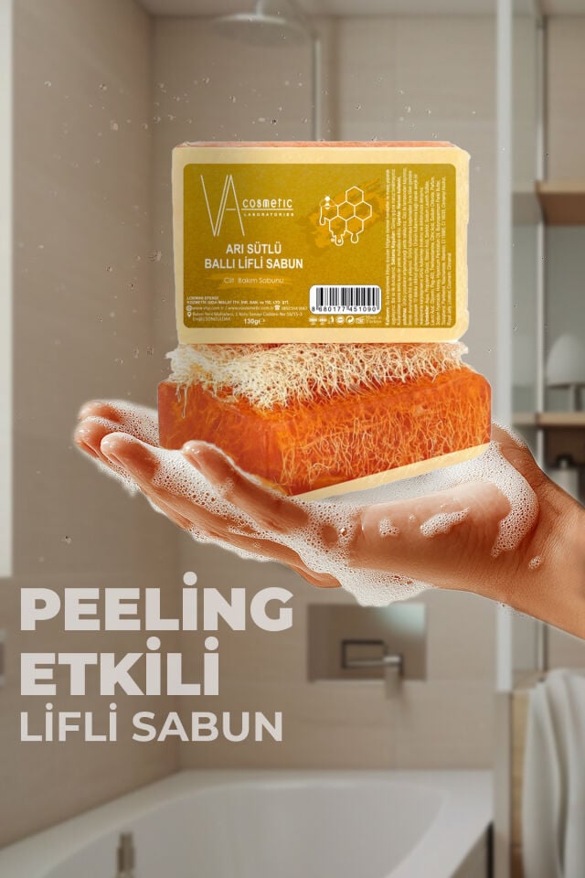 VA COSMETIC ARI SÜTLÜ BALLI LİFLİ SABUN