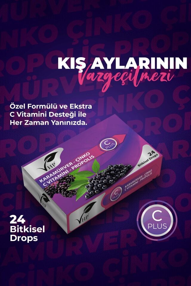 VHP KARAMÜRVER ÇİNKO BİTKİSEL DROPS 24 LÜ
