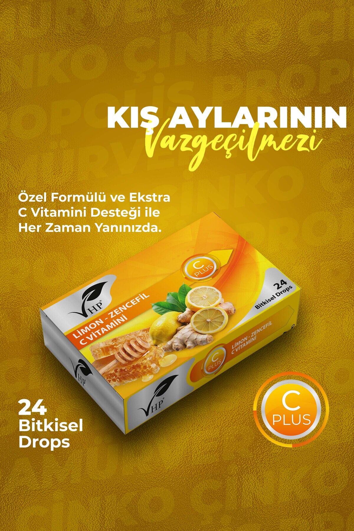 VHP LİMON ZENCEFİL BİTKİSEL DROPS 24 LÜ