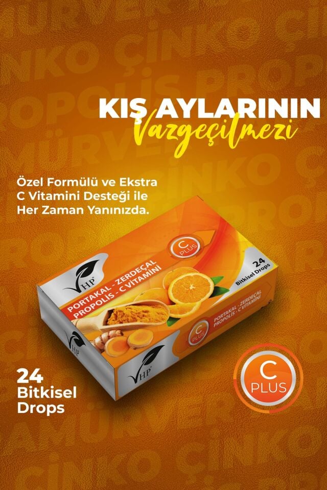 VHP PORTAKAL ZERDEÇAL BİTKİSEL DROPS 24 LÜ