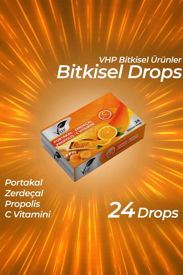 VHP PORTAKAL ZERDEÇAL BİTKİSEL DROPS 24 LÜ
