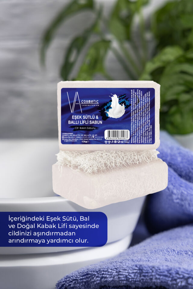 VA COSMETIC EŞEK SÜTLÜ BALLI LİFLİ SABUN