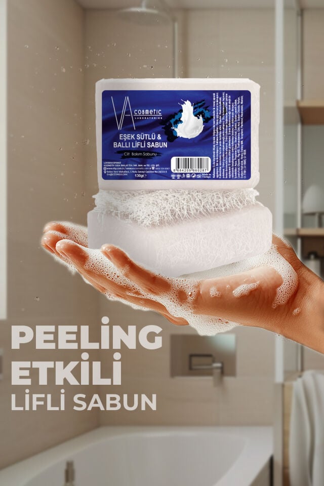 VA COSMETIC EŞEK SÜTLÜ BALLI LİFLİ SABUN