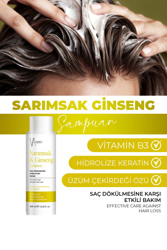 VA COSMETIC SARIMSAK&GİNSENG ŞAMPUAN 400 ML