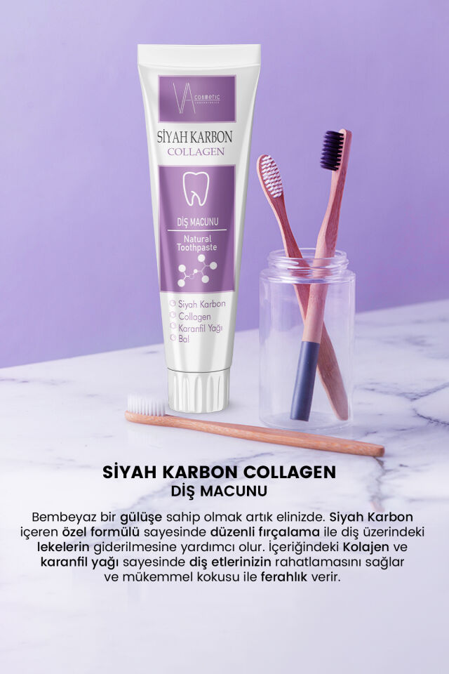 VA COSMETIC SİYAH KARBON DİŞ MACUNU 100ML