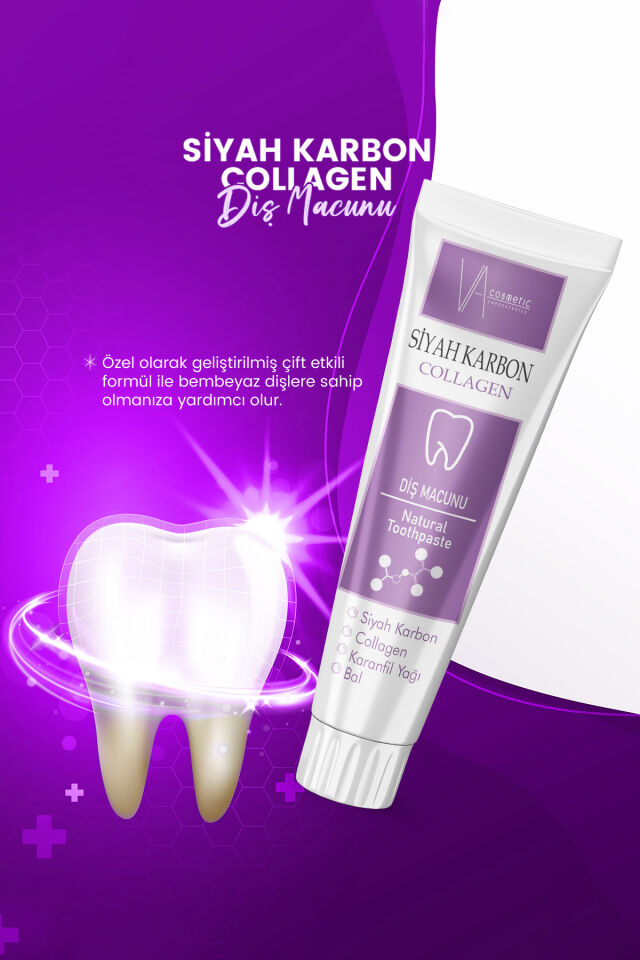 VA COSMETIC SİYAH KARBON DİŞ MACUNU 100ML