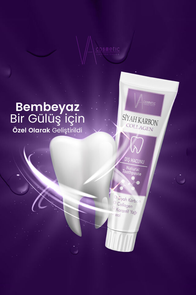 VA COSMETIC SİYAH KARBON DİŞ MACUNU 100ML