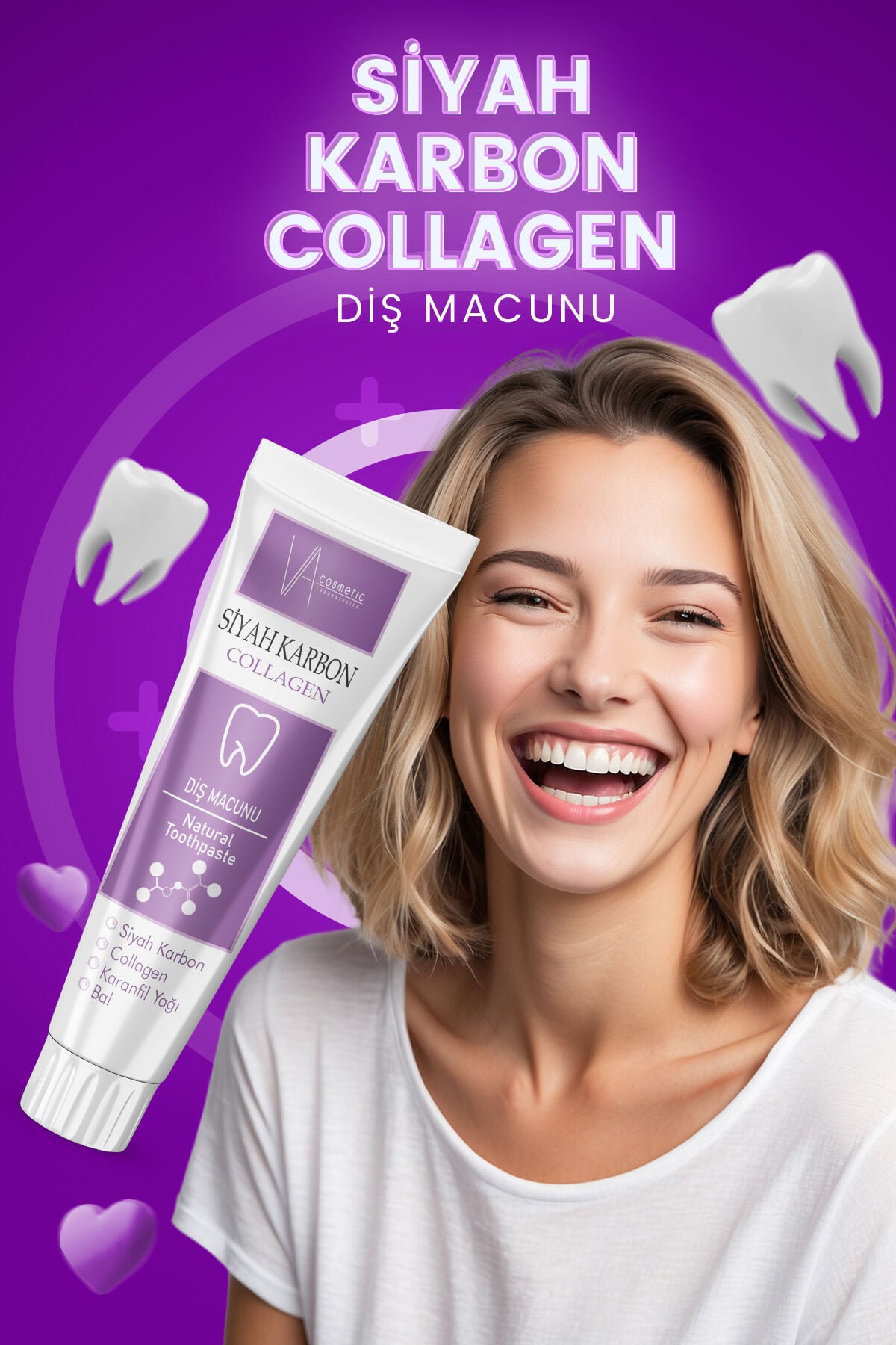 VA COSMETIC SİYAH KARBON DİŞ MACUNU 100ML