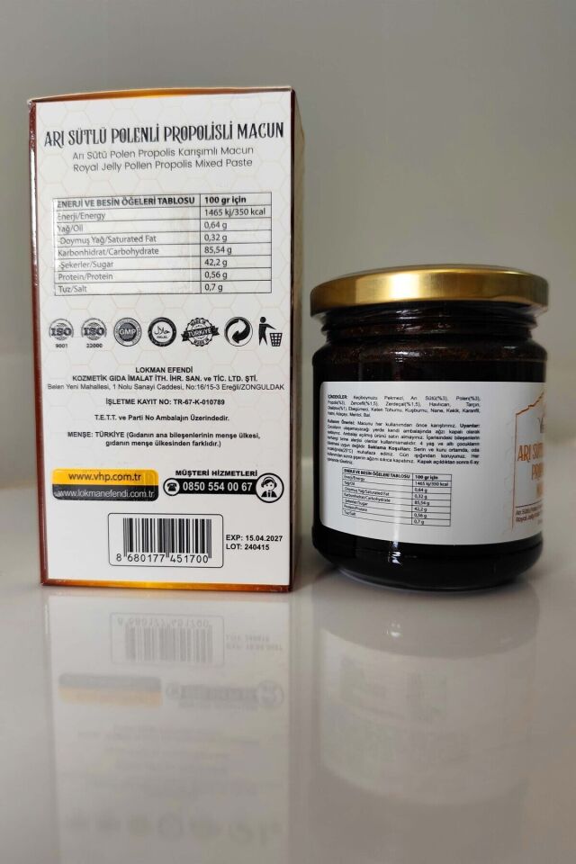 VHP ARI SÜTLÜ POLENLİ PROPOLİSLİ MACUN 230 GR