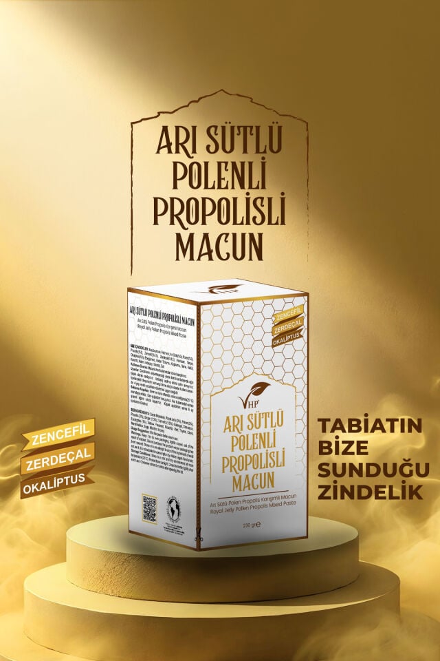 VHP ARI SÜTLÜ POLENLİ PROPOLİSLİ MACUN 230 GR