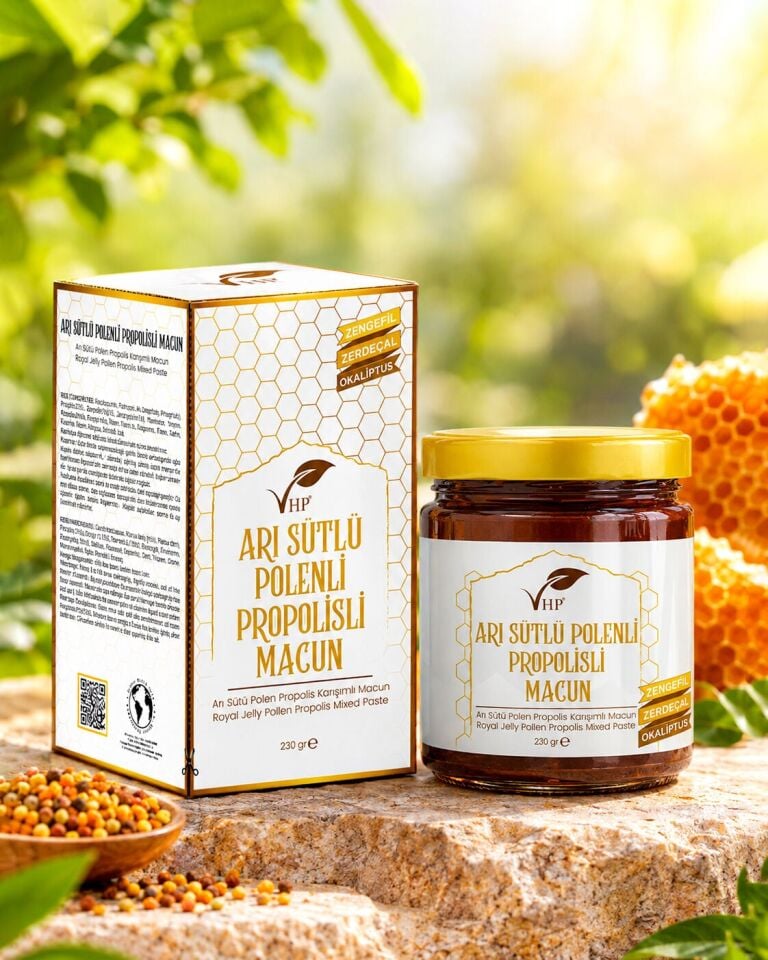 VHP ARI SÜTLÜ POLENLİ PROPOLİSLİ MACUN 230 GR