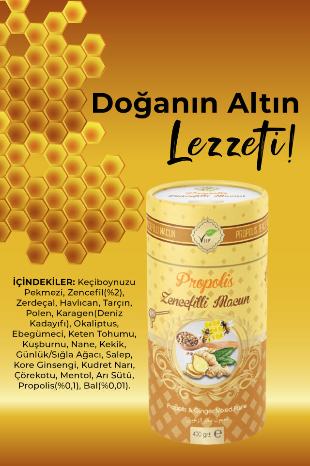 VHP PROPOLİSLİ ZENCEFİLLİ MACUN 400 GR