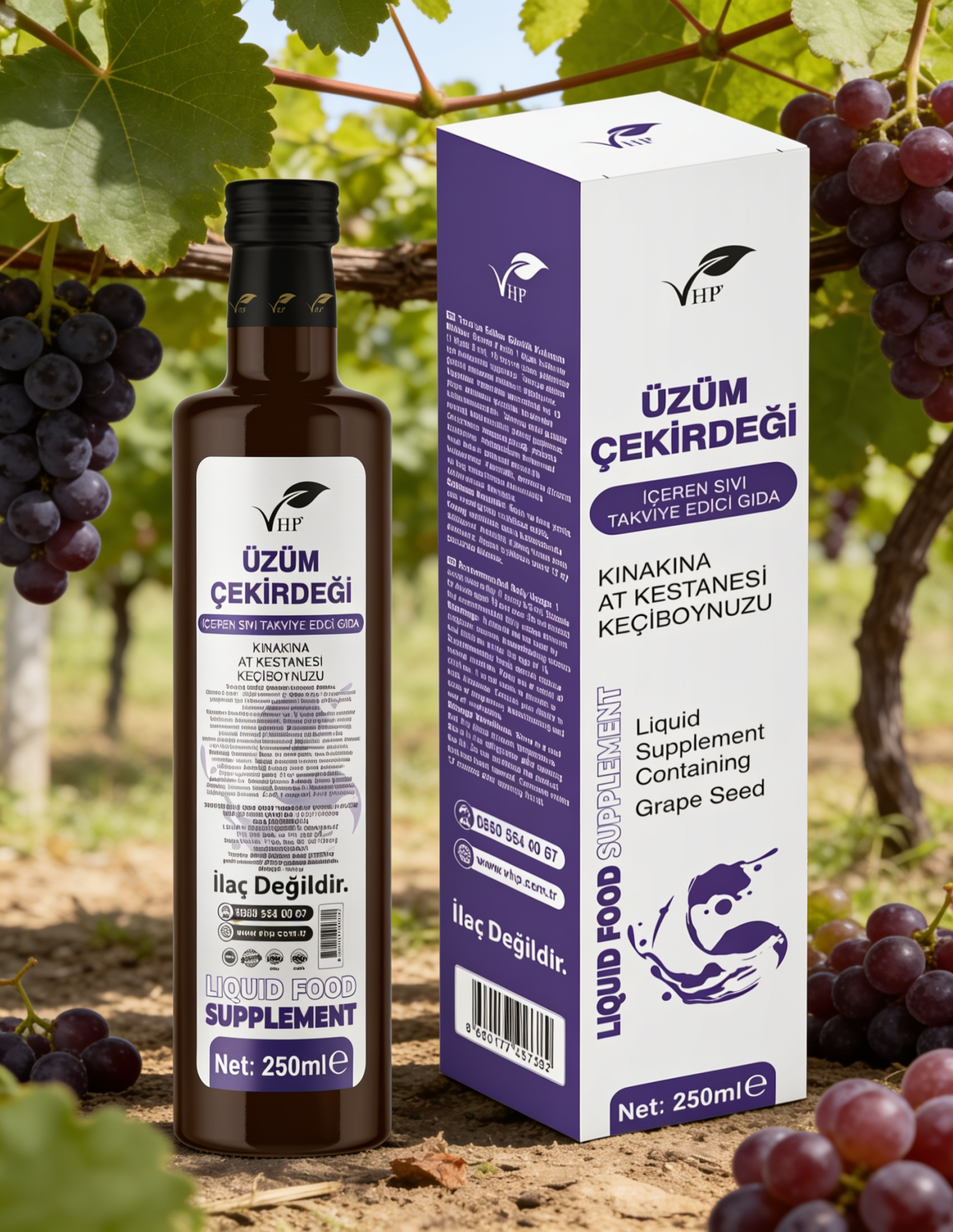 VHP ÜZÜM ÇEKİRDEĞİ İÇEREN SIVI GIDA TAKVİYESİ 250ML