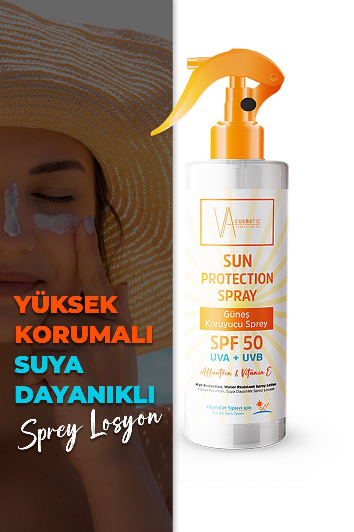 SPF50+ Tüm Ciltler İçin Yüz&Vücut Leke Karşıtı Yüksek Korumalı Sprey Güneş Kremi 200 ML