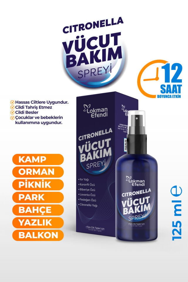 LOKMAN EFENDİ CITRONELLA VÜCUT BAKIM SPREYİ 125 ML