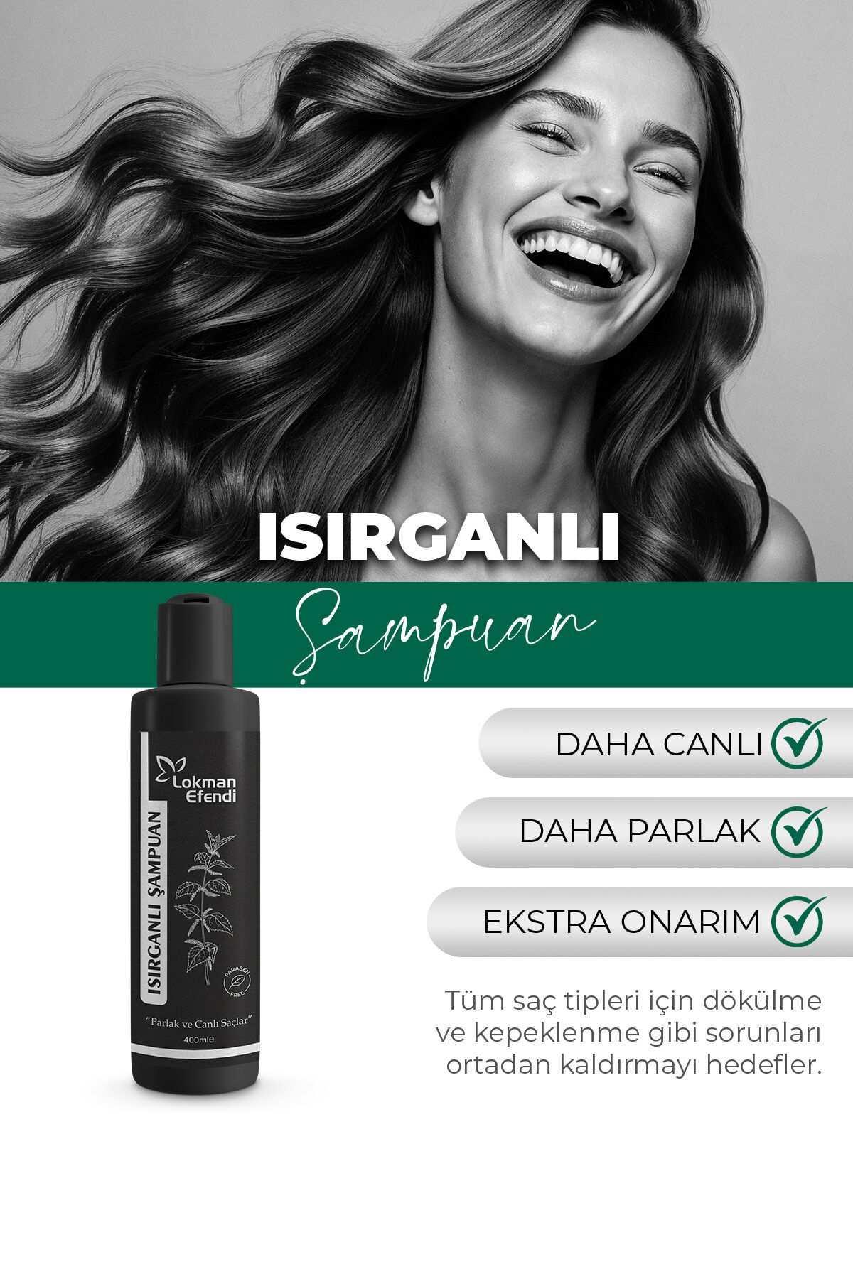 LOKMAN EFENDİ ISIRGANLI ŞAMPUAN 400 ML
