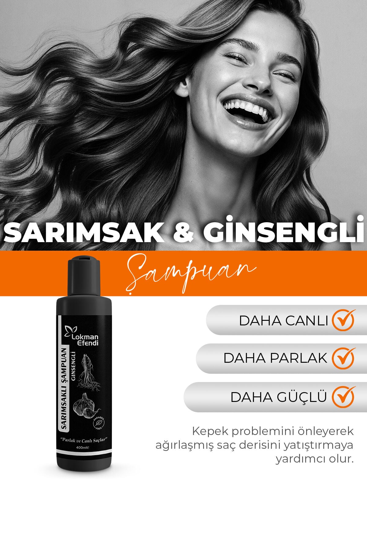 LOKMAN EFENDİ SARIMSAKLI GİNSENGLİ ŞAMPUAN 400 ML